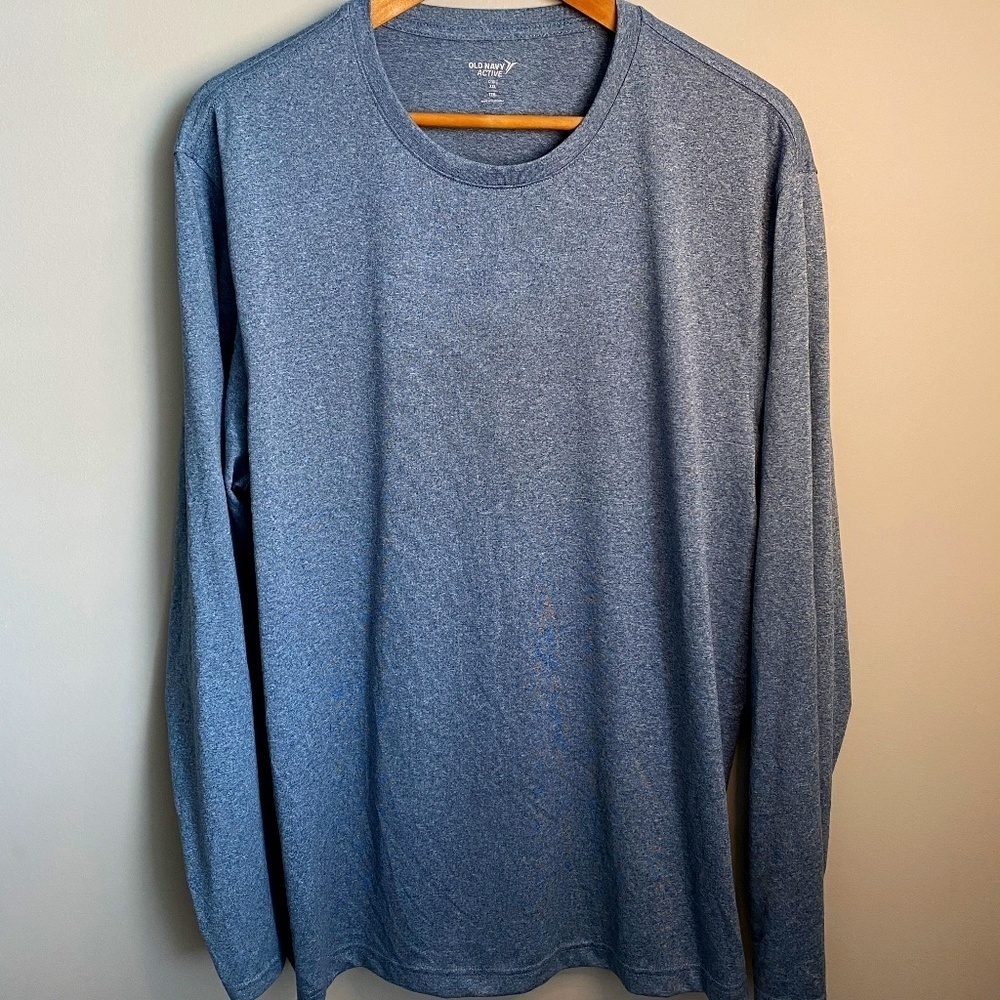 Old Navy Active Men's Grayish-Blue Long Sleeve T-shirt Size XXL